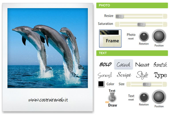 programma per modificare foto online: photonotes