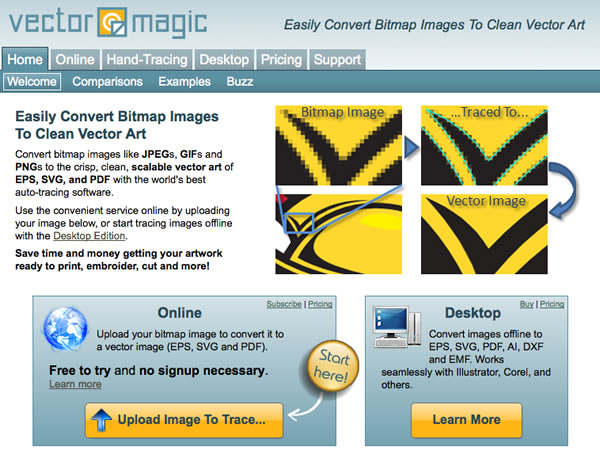 programmi per modificare foto: vectormagic