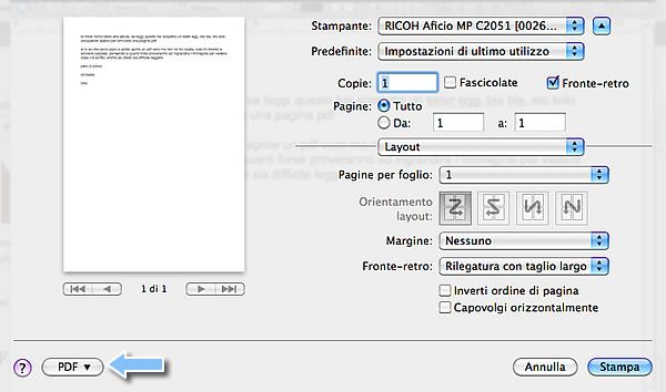 stampare pdf mac